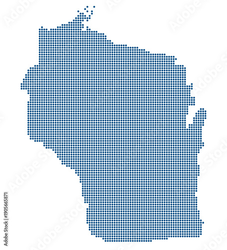 Wisconsin Blue Dotted Map for Biohealth Tech Hub and Personalized Medicine Corridor