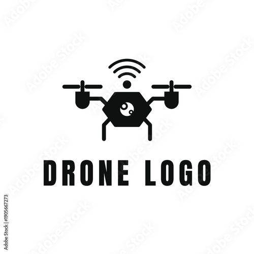 Modern Drone Technology Logo Design Template