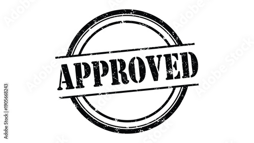 Official Stamp of Approval: The bold APPROVED stamp signifies validation and authorization within an official capacity, symbolizing trust and reliability.