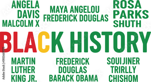 Black History Typography With Influential Names