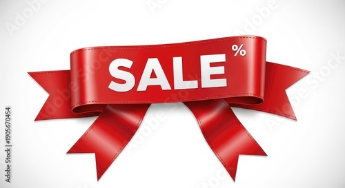 Wallpaper Mural Red ribbon sale label Torontodigital.ca