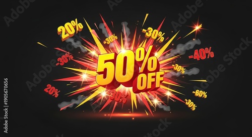 Wallpaper Mural Discount percentage explosion graphic Torontodigital.ca