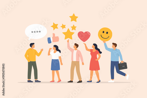 Happy People With Good Reviews