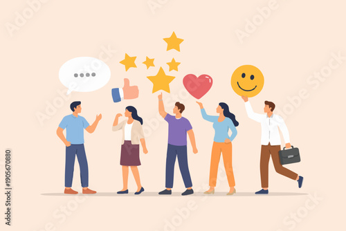 Happy People With Good Reviews