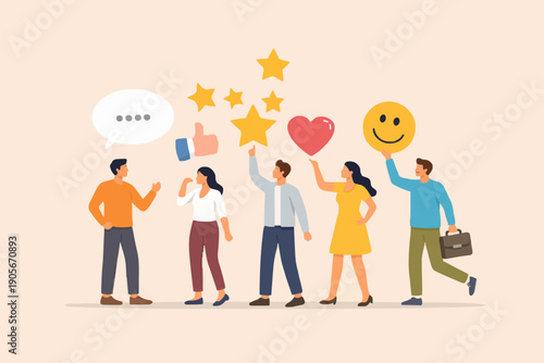 Happy People With Good Reviews