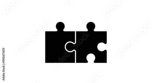 Two black puzzle pieces fitting together seamlessly.
