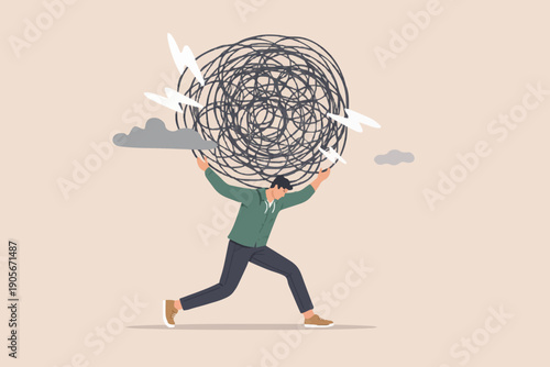 Person with tangled thoughts