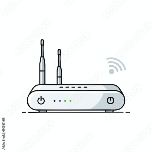 Modern Wireless Router with Antennas for Internet Connectivity