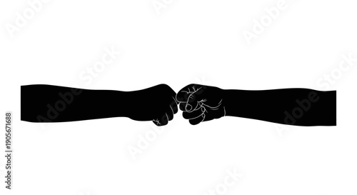 Two fists bumping together in solidarity and friendship.