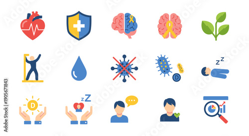Collection of Health and Wellness Icons.