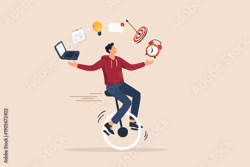 Person Balancing Many Things