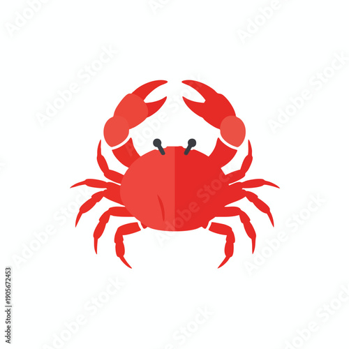 Bright Red Seafood Crab Illustration for Cooking Seafood Recipes and Marine Life Themes