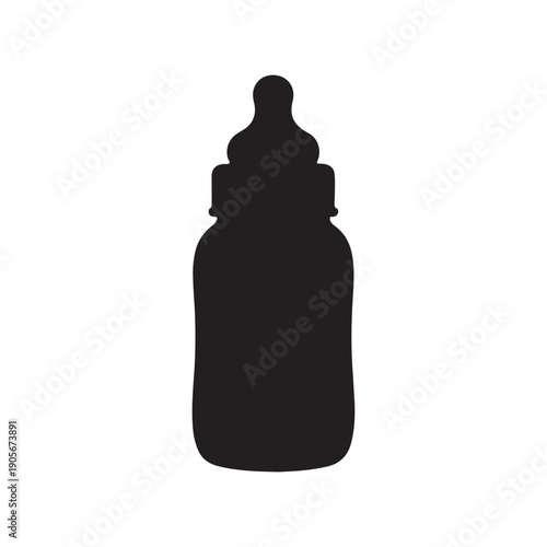 Baby bottle Outline silhouette vector illustration