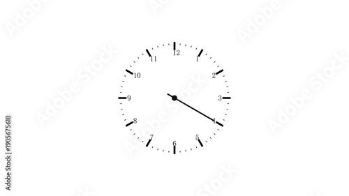 Analog wall clock spinning animation through the hours. analog clock timer circle animated