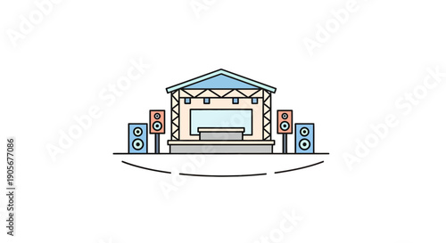 Captivating concert stage illustration promoting musical performance and entertainment