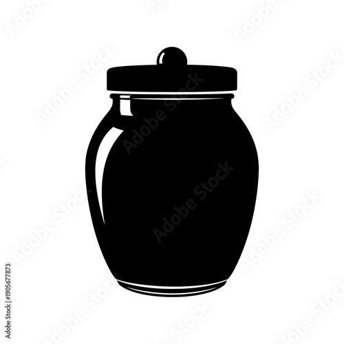 Honey Bee Pollinating Flower Silhouette Vector Icon for Nature