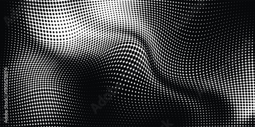 Abstract white and gray color background with halftone effect, dot pattern. Vector illustration.