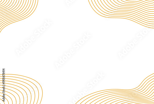Minimal abstract frame with flowing yellow lines on a clean white background, suitable for modern layouts and presentations.