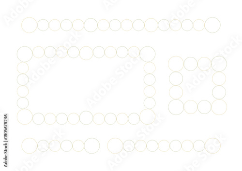 連なる円の手描きイラストセット2