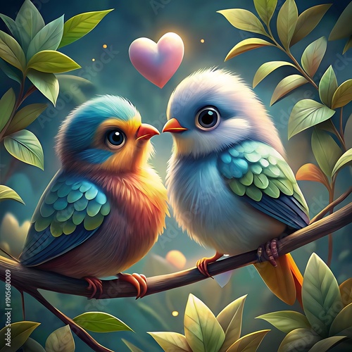 two birds on a branch