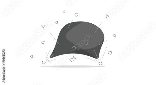 Vector illustration of a dark grey or black baseball cap with play button icons, for media or streaming service mockup, Isolated on transparent background, png