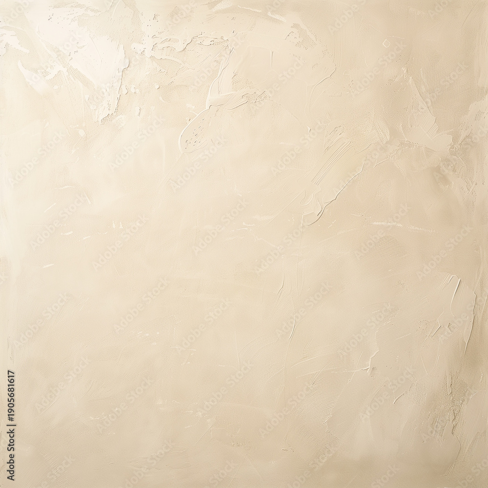 Obraz premium Minimal beige plaster wall texture background with soft neutral tones and subtle natural surface structure. Clean modern minimal background with copy space for design, branding, product presentation, 