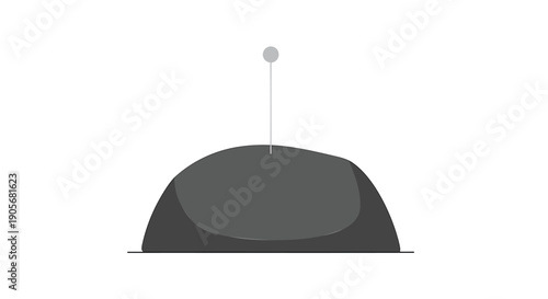 Vector illustration of a gray dome-shaped billboard or advertising screen with a hanging microphone, for mockup or presentation