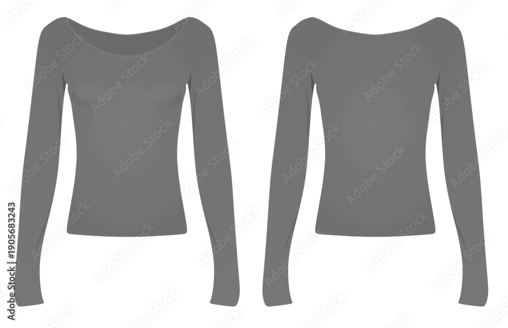 Fototapeta premium Grey off shoulder sweater. vector illustration