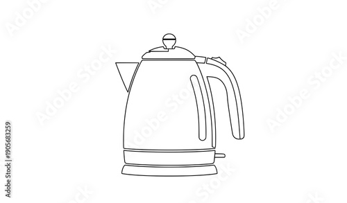 Electric kettle kitchen appliance pictogram vector