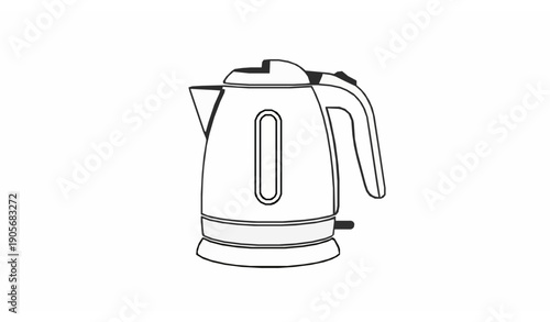 Electric kettle icon outline teapot boiler vector illustration