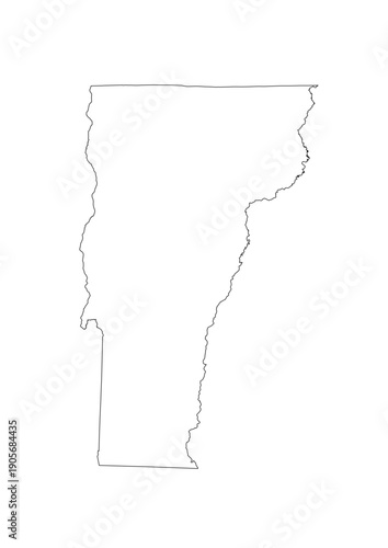Vermont Congressional Districts Map 119th Congress Vector Illustration USA House of Representatives Electoral Boundaries 2026 Voting Precincts Government Data Vis Black White Outline Transparent Carto