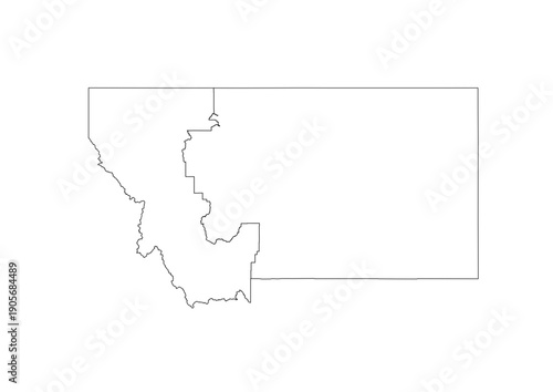 Montana Congressional Districts Map 119th Congress Vector Illustration USA House of Representatives Electoral Boundaries 2026 Voting Precincts Government Data Vis Black White Outline Transparent Carto