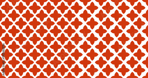 A seamless repeating pattern of dark red diamond shapes on a vibrant red background.