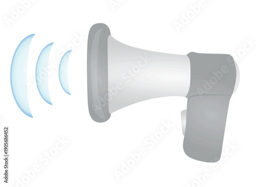Grey megaphone isolated. vector illustration