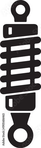 Car Shock Absorber Icon Automotive Suspension System Vector Silhouette
