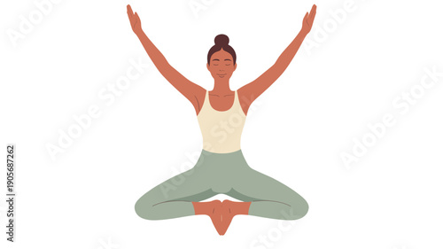 Woman practicing yoga in a serene and peaceful pose.
