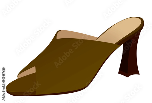 Brown high heel sandal. vector illustration