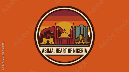Abuja Heart of Nigeria A Vibrant Cityscape Illustration Showcasing the Capital's Iconic Architecture and Dynamic Urban Energy