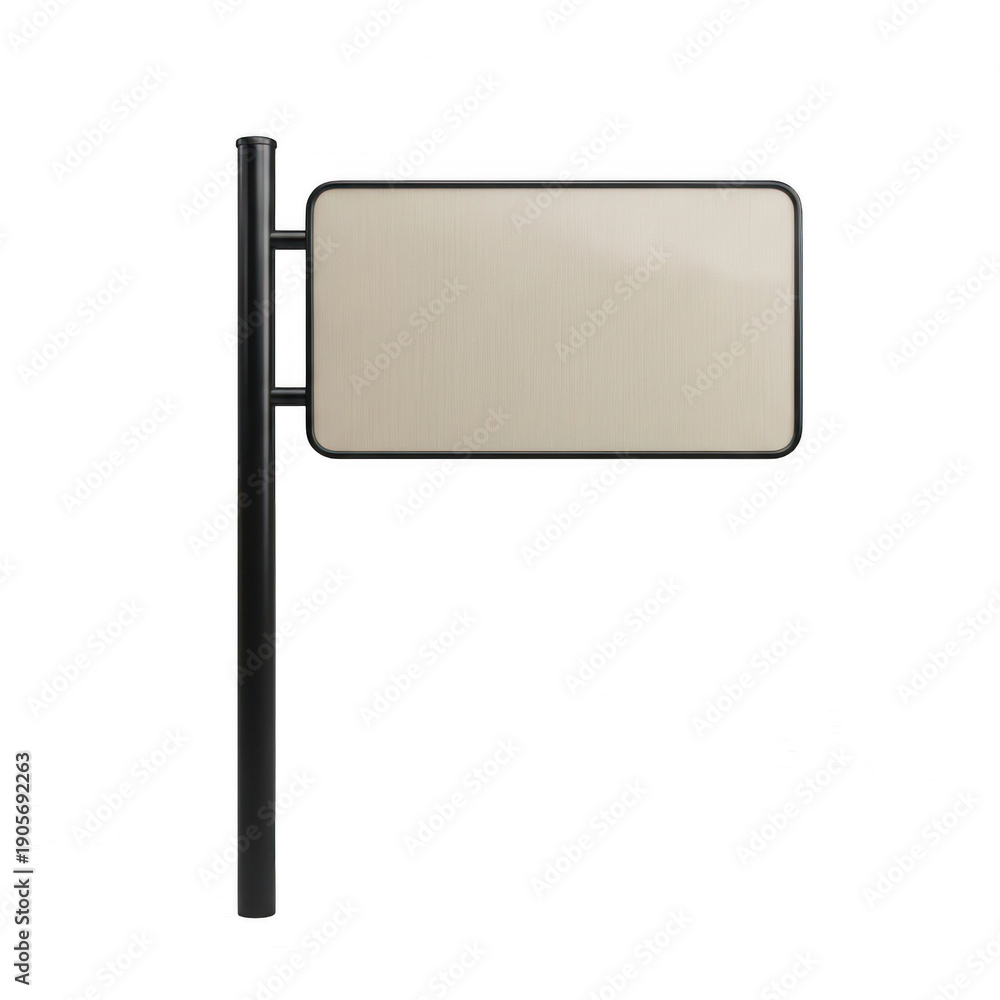 Obraz premium A simple illustration of a blank sign on a pole. isolated on transparent background