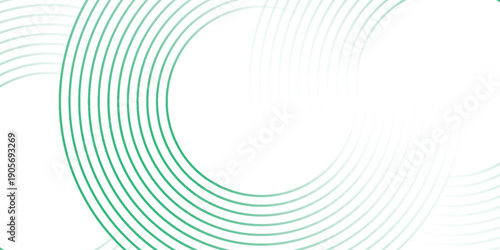 Green white abstract background overlap layer on bright space with circles effect decoration. Graphic design element stripes concept for flyer, card, or brochure cover. vector illustration