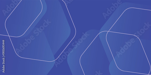 Blue geometric abstract background with overlap layer. Modern rounded square shapes creative design. Futuristic concept. Suit for cover, banner, brochure, business, header, website, presentation