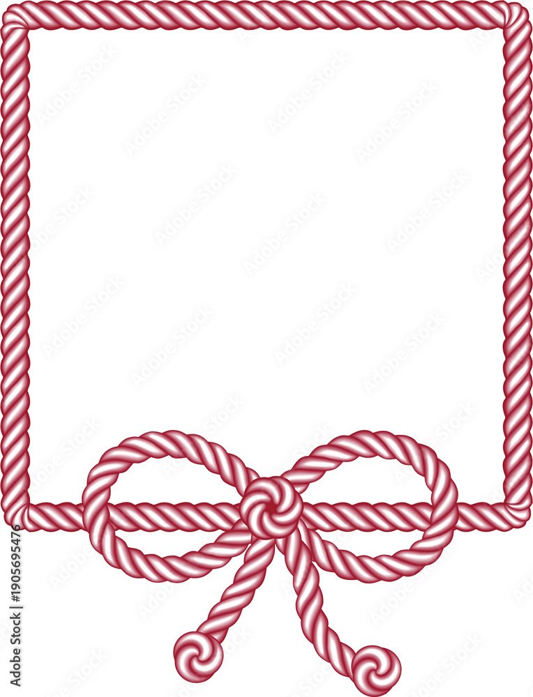 custom made wallpaper toronto digitalRectangular Red Rope Frame with Knot and Bow Illustration