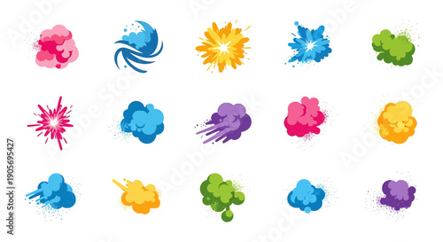 Colorful Paint Splatters and Blobs Collection.