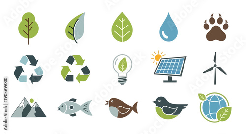 Eco Friendly Symbols and Icons Collection.