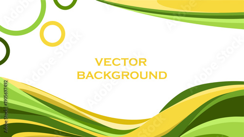 Abstract vector background with wavy green and yellow lines for business design, modern graphics, digital artwork, presentations, banners, posters, marketing materials, and creative projects