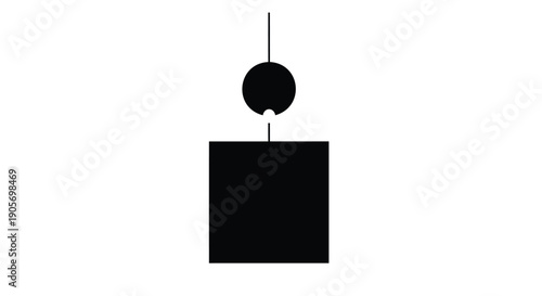 Vector black and white minimalist geometric shape icon, simple design element, for logo or symbol, Isolated on transparent background, png