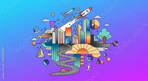 Set of hand-drawn floral elements and botanical illustrations for design projects