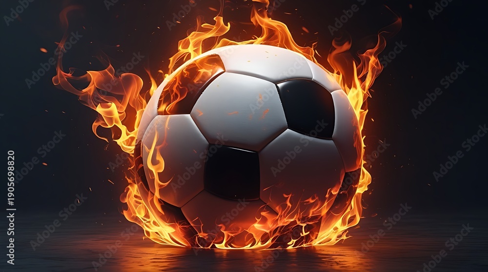 Fototapeta premium burning soccer ball