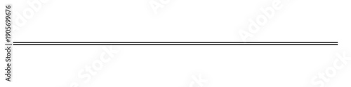 Divider. Double thick. Black horizontal line. Isolated on white background.