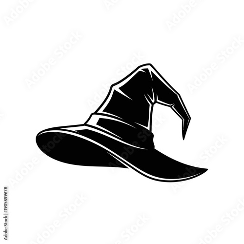 Minimalist Silhouette of a Wire Whisk Beater - Black Vector Shape on White Background for Cooking Tool and Kitchen Utensil